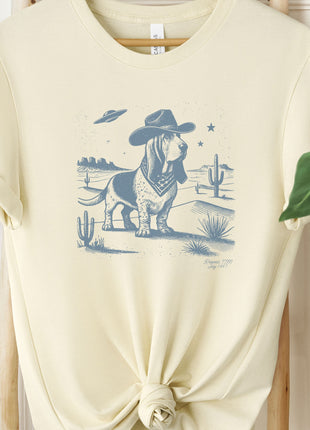 Basset Hound Cowboy UFO Ink T-Shirt