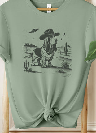Basset Hound Cowboy UFO Ink T-Shirt