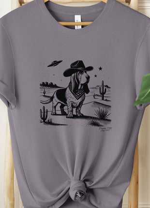 Basset Hound Cowboy UFO Ink T-Shirt
