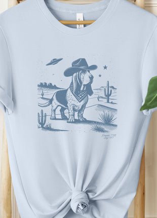 Basset Hound Cowboy UFO Ink T-Shirt