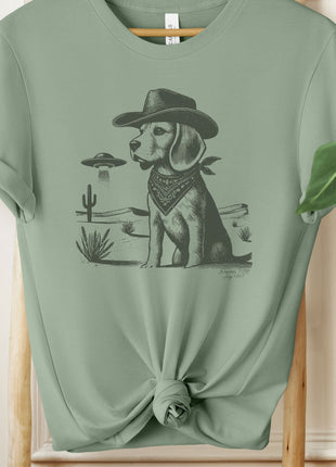 Beagle Cowboy Ink Space Cowboy UFO T-Shirt