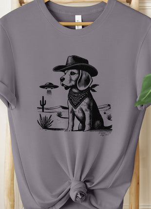 Beagle Cowboy Ink Space Cowboy UFO T-Shirt