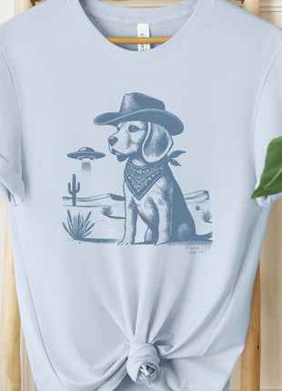 Beagle Cowboy Ink Space Cowboy UFO T-Shirt
