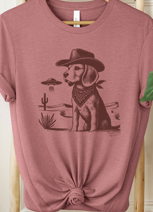 Beagle Cowboy Ink Space Cowboy UFO T-Shirt
