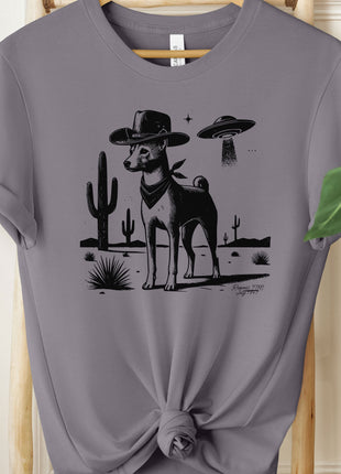 Basenji Cowboy Ink Space UFO T-Shirt