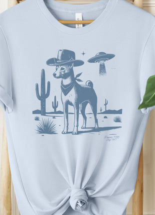 Basenji Cowboy Ink Space UFO T-Shirt