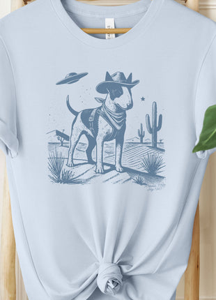 Bull Terrier Bully Cowboy Ink Space UFO T-Shirt