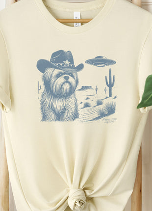 Shih Tzu Ink Cowboy Space UFO T-Shirt