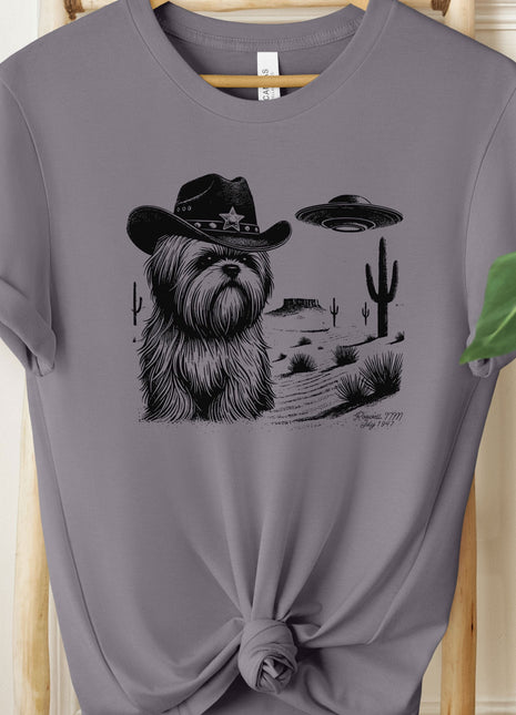 Shih Tzu Ink Cowboy Space UFO T-Shirt