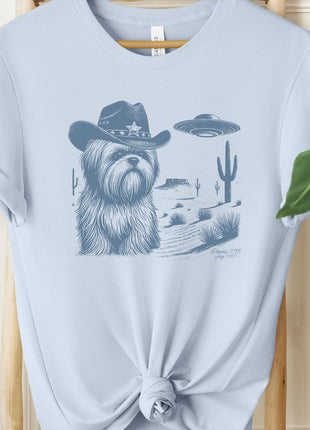 Shih Tzu Ink Cowboy Space UFO T-Shirt
