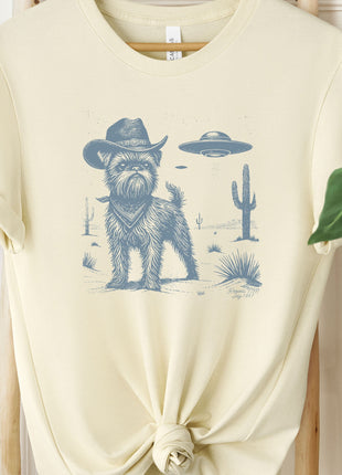 Brussels Griffon Griff Ink Space Cowboy UFO T-Shirt