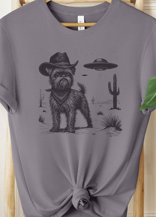 Brussels Griffon Griff Ink Space Cowboy UFO T-Shirt