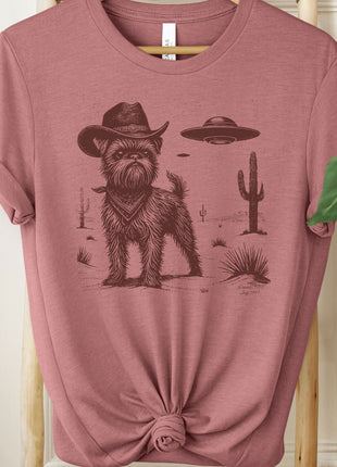 Brussels Griffon Griff Ink Space Cowboy UFO T-Shirt