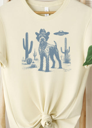 Wirehaired Pointing Griffon WPG Ink Space Cowboy UFO T-Shirt