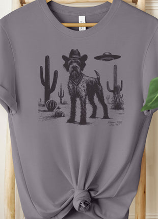 Wirehaired Pointing Griffon WPG Ink Space Cowboy UFO T-Shirt