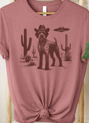 Wirehaired Pointing Griffon WPG Ink Space Cowboy UFO T-Shirt
