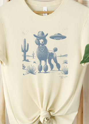 Poodle Cowboy Ink Space Cowboy UFO T-Shirt