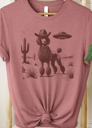 Poodle Cowboy Ink Space Cowboy UFO T-Shirt