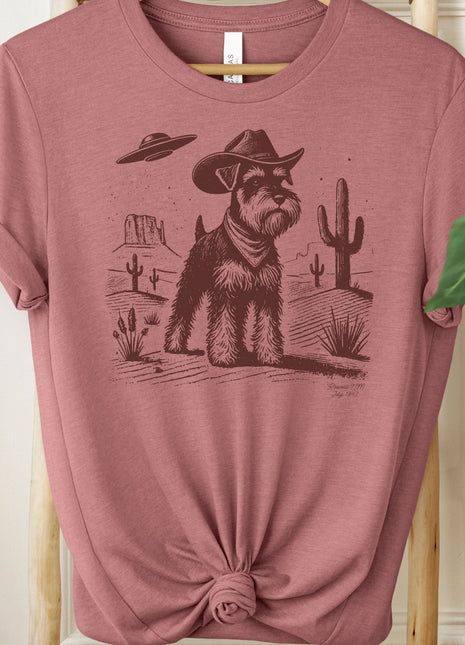 Schnauzer Cowboy Ink Space Cowboy UFO T-Shirt