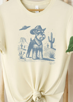 Schnauzer Cowboy Ink Space Cowboy UFO T-Shirt