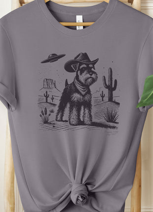 Schnauzer Cowboy Ink Space Cowboy UFO T-Shirt