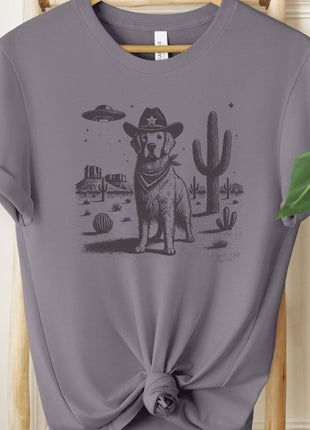 Golden Retriever Cowboy UFO Ink T-Shirt