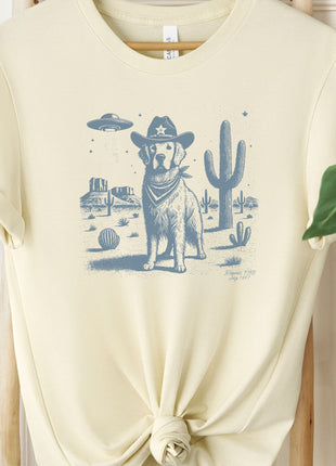 Golden Retriever Cowboy UFO Ink T-Shirt