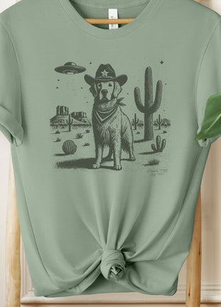 Golden Retriever Cowboy UFO Ink T-Shirt