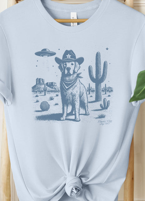 Golden Retriever Cowboy UFO Ink T-Shirt