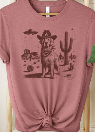 Golden Retriever Cowboy UFO Ink T-Shirt