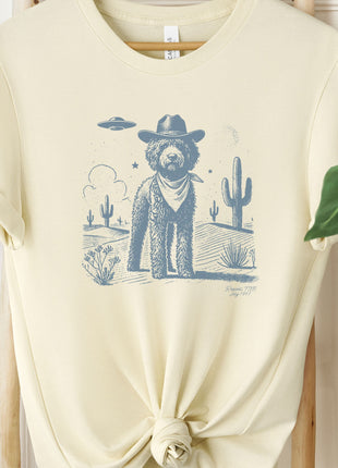 Lagotto Romangolo Cowboy Ink Space Cowboy UFO T-Shirt