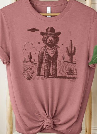 Lagotto Romangolo Cowboy Ink Space Cowboy UFO T-Shirt