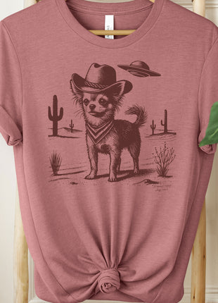 Chihuahua Ink Cowboy UFO T-Shirt