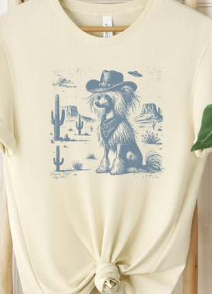 Chinese Crested Ink Cowboy UFO T-Shirt