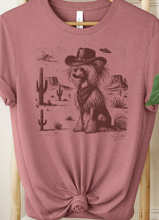 Chinese Crested Ink Cowboy UFO T-Shirt