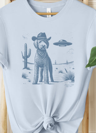 Goldendoodle Doodle Ink Cowboy UFO T-Shirt