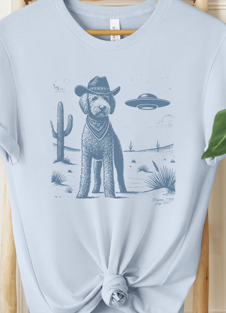 Goldendoodle Doodle Ink Cowboy UFO T-Shirt
