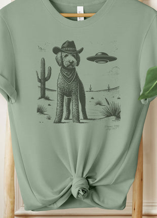 Goldendoodle Doodle Ink Cowboy UFO T-Shirt