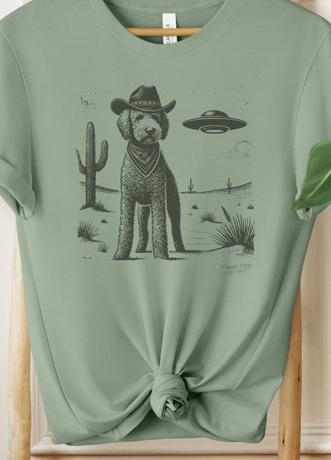 Goldendoodle Doodle Ink Cowboy UFO T-Shirt