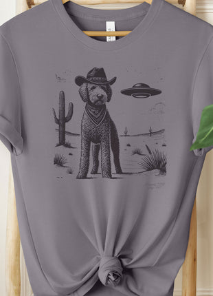 Goldendoodle Doodle Ink Cowboy UFO T-Shirt