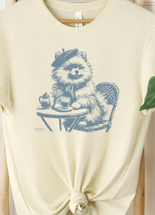 Pomeranian Paris France Coffee T-Shirt