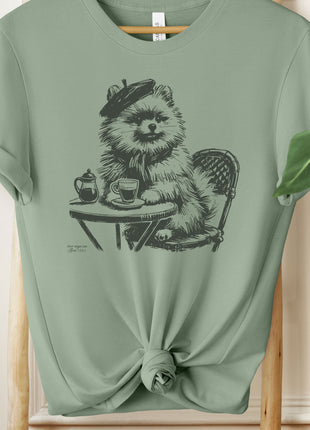 Pomeranian Paris France Coffee T-Shirt