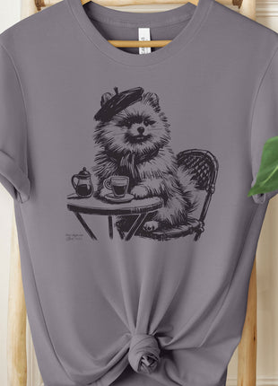 Pomeranian Paris France Coffee T-Shirt