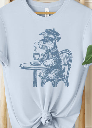 Schnauzer Paris France Cafe Coffee T-Shirt