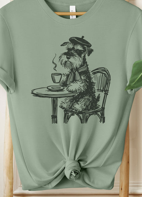 Schnauzer Paris France Cafe Coffee T-Shirt