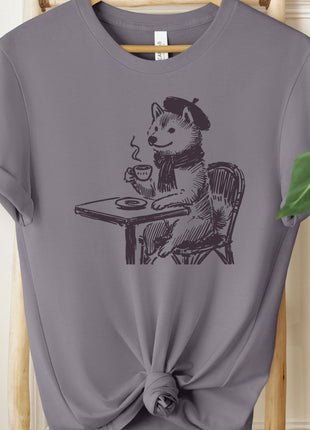 Shiba Inu France Paris Coffee Cafe T-Shirt
