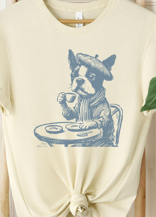 Boston Terrier France Paris Coffee T-Shirt