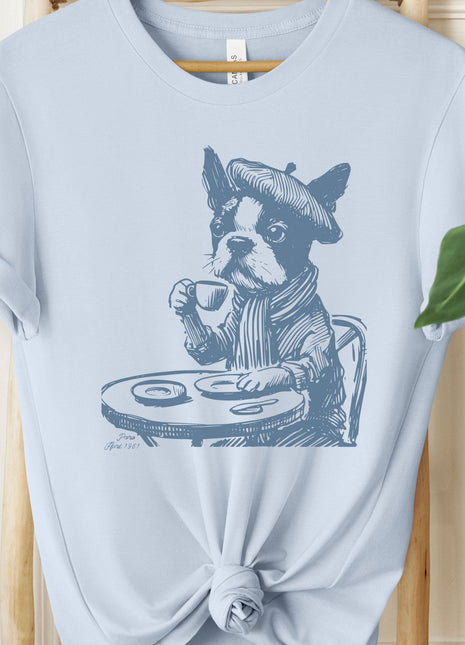Boston Terrier France Paris Coffee T-Shirt
