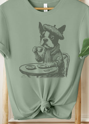 Boston Terrier France Paris Coffee T-Shirt