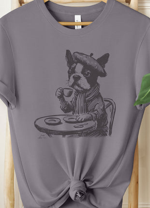 Boston Terrier France Paris Coffee T-Shirt